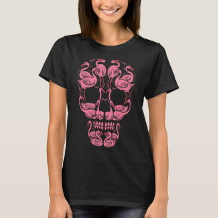 Pink Flamingo Skull Breast Cancer Awareness Hallow T-Shirt