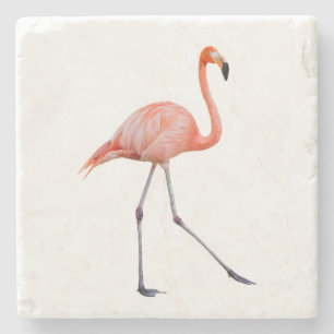 Pink Flamingo Stone Coaster