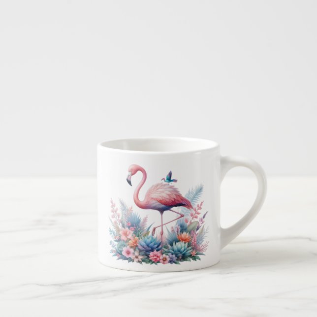 Pink Flamingo Sublimation Espresso Cup (Right)