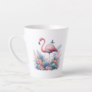 Pink Flamingo Sublimation Latte Mug