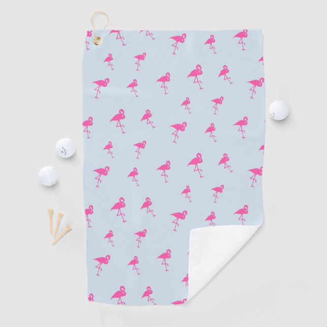 Pink Flamingo Summer Beach Print Pattern Golf Towel (InSitu)