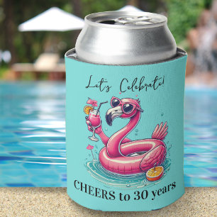 Pink Flamingo Summer Birthday Party Can Cooler