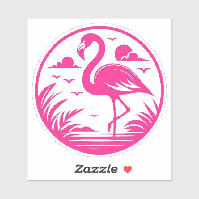 Pink Flamingo Summer Circle Design-68730 (Sheet)