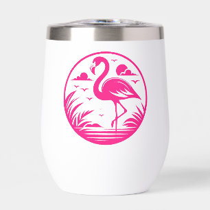 Pink Flamingo Summer Circle Design-68730