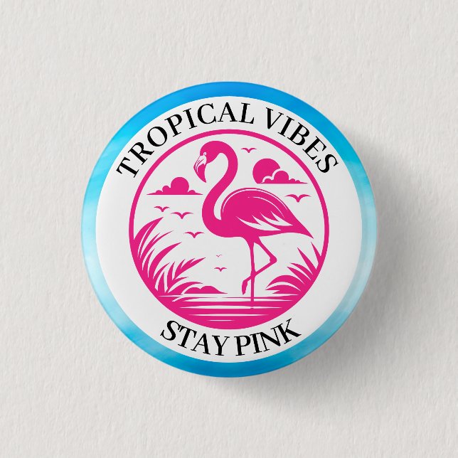 Pink Flamingo Summer Circle Design-68730 3 Cm Round Badge (Front)
