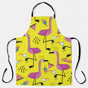 Pink Flamingo: Summer Fashion Pattern Apron