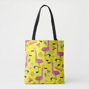 Pink Flamingo: Summer Fashion Pattern Tote Bag