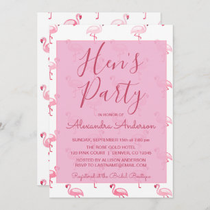 Pink Flamingo Summer Hen's Party Invitation