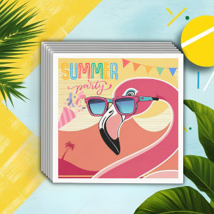 Pink Flamingo Summer Party Napkin