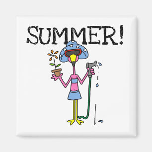 Pink Flamingo Summer T-shirts and Gifts Magnet