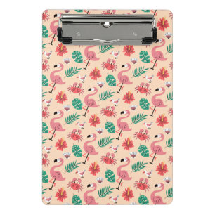 Pink Flamingo Summer Tropical Pattern Mini Clipboard