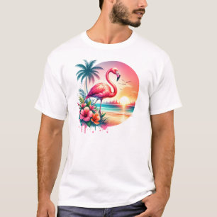 Pink Flamingo Sunset Clipart-93938 T-Shirt
