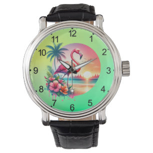Pink Flamingo Sunset Clipart-93938 Watch