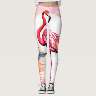 Pink Flamingo Sunset Leggings