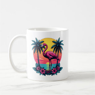 Pink Flamingo Sunset – Tropical Coffee Mug