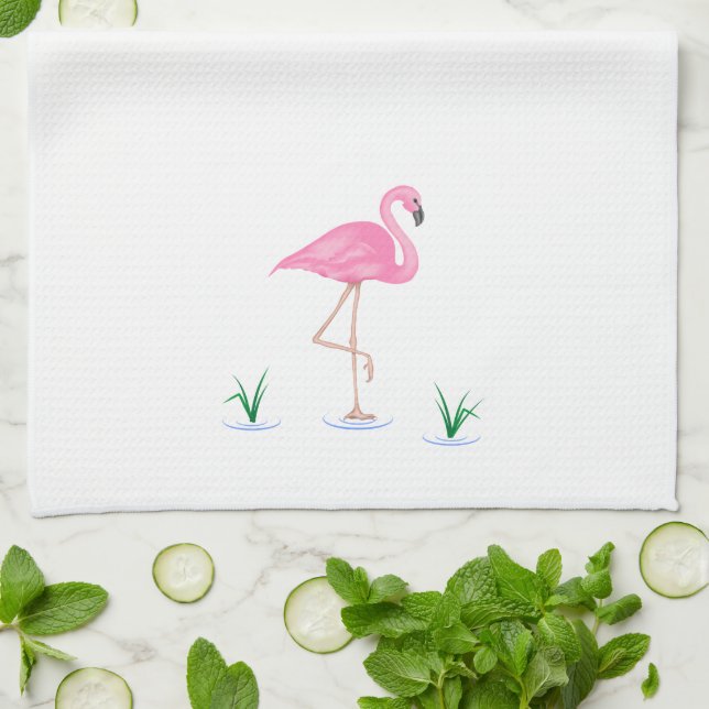 Pink Flamingo Tea Towel (Folded)