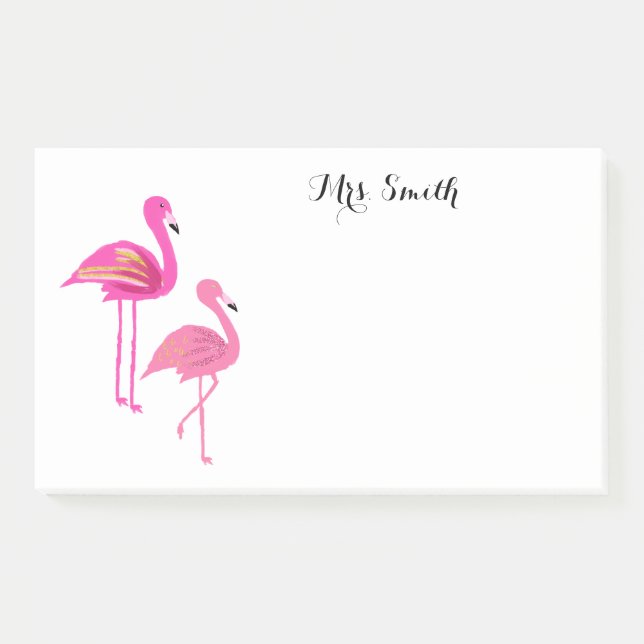 Pink Flamingo Teacher notes Post-it Notes (Front)