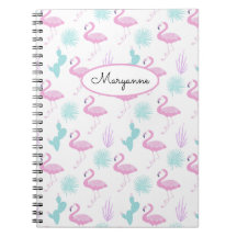 Pink Flamingo Teal Cactus Personalise Name