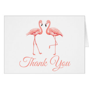 Pink Flamingo Thank You Tropical Wedding Beach