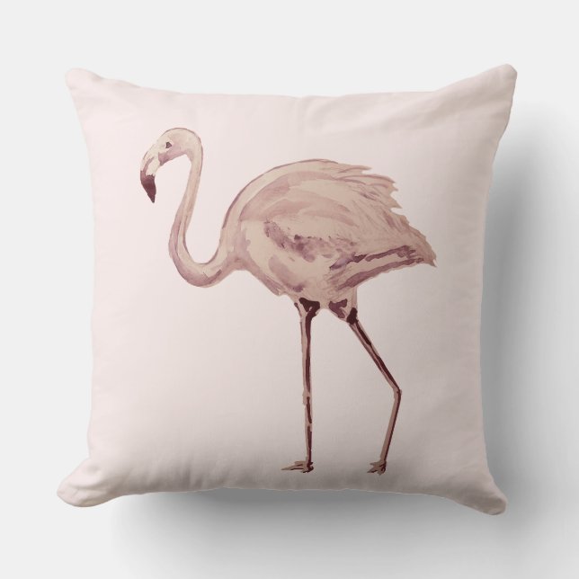 Pink Flamingo Throw Pillow (Front)
