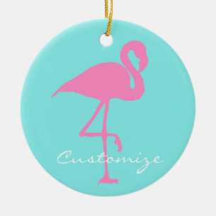 Pink Flamingo Thunder_Cove Ceramic Ornament