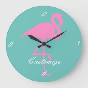 Pink Flamingo Thunder_Cove Large Clock