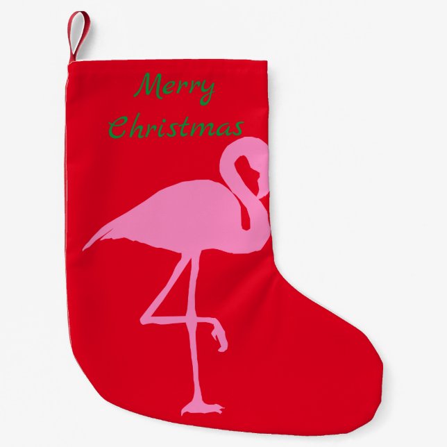 Pink Flamingo Thunder_Cove Small Christmas Stocking (Front)