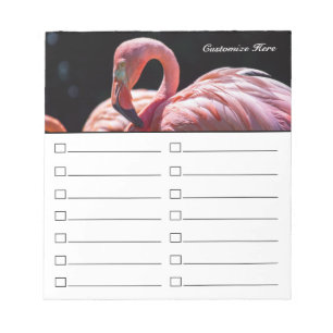 Pink Flamingo To Do List or Grocery List Notepad