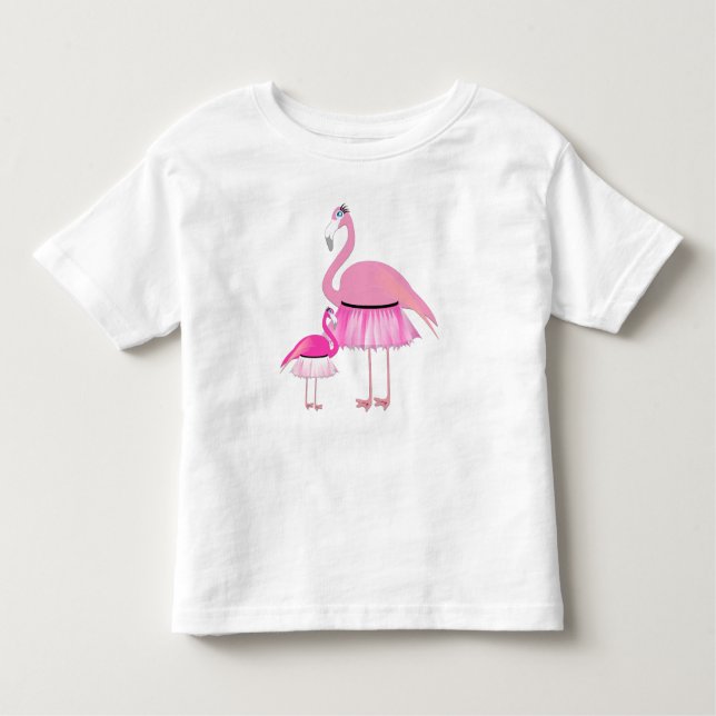 Pink Flamingo Toddler Ruffle Dress Toddler T-Shirt (Front)