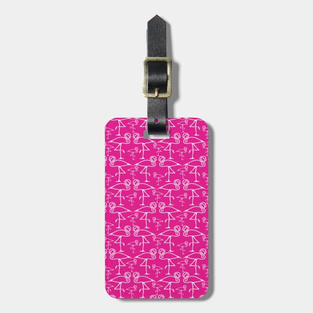 Pink Flamingo Travel Bag Tag Template (Front Vertical)