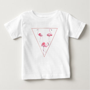  Pink Flamingo Triangle Design Baby T-Shirt