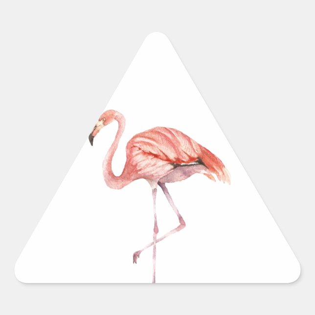 Pink Flamingo Triangle Sticker (Front)