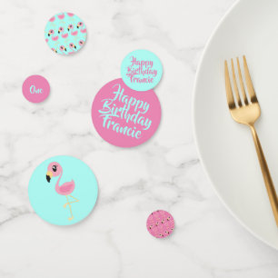 Pink Flamingo Tropical 1st Birthday Party Decor Confetti