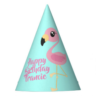 Pink Flamingo Tropical 1st Birthday Party Hats