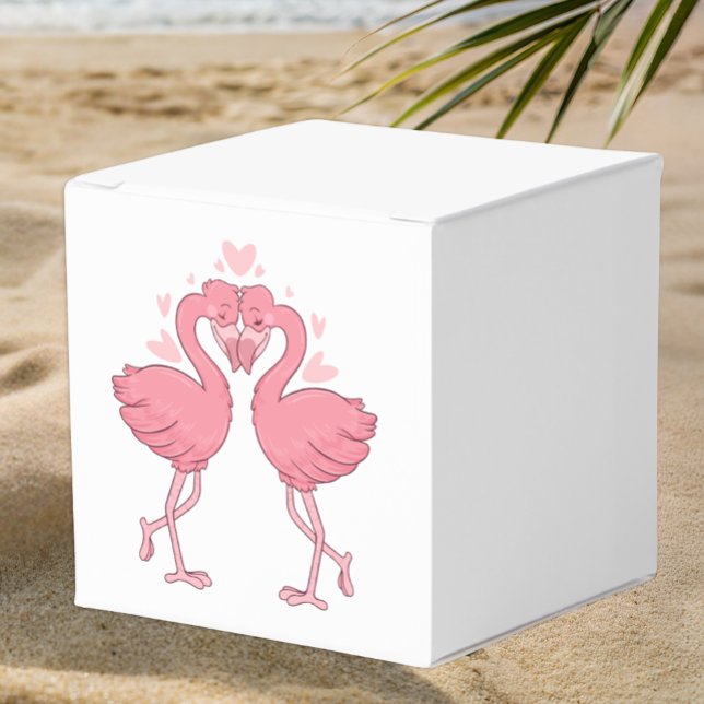 Pink Flamingo Tropical Beach Hawaiian Wedding Favour Box (Creator Uploaded)