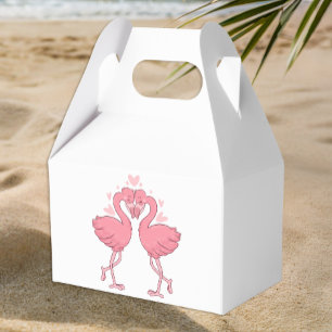 Pink Flamingo Tropical Beach Hawaiian Wedding Favour Box