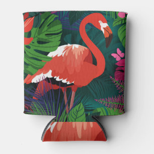 Pink Flamingo: Tropical Butterfly Harmony. Can Cooler