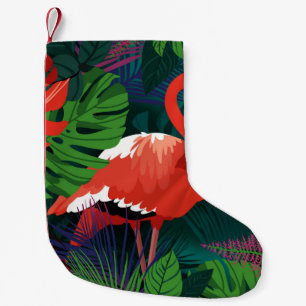 Pink Flamingo: Tropical Butterfly Harmony. Small Christmas Stocking