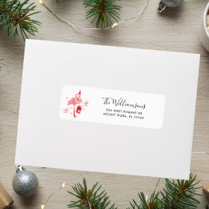 Pink Flamingo Tropical Christmas Return Address Label