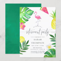 Pink Flamingo Tropical Exotic Retirement Party