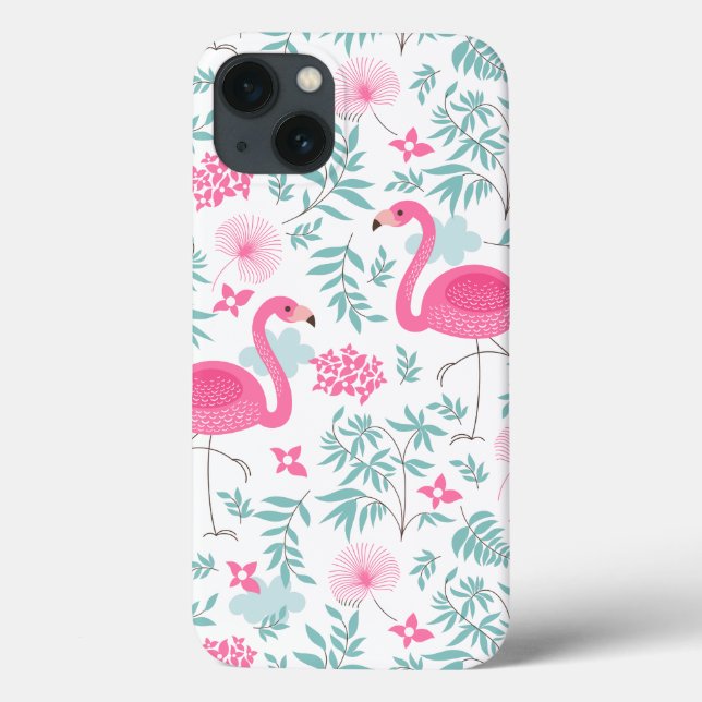 Pink Flamingo & Tropical Flowers G7 Case-Mate iPhone Case (Back)