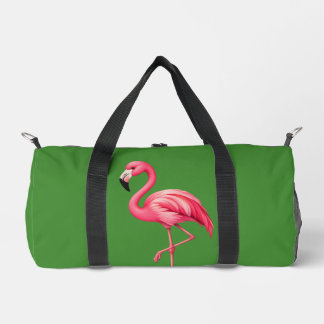 Pink Flamingo Tropical Green Bag