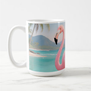 Pink Flamingo Tropical Paradise Coffee Mug