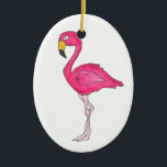 Pink Flamingo Tropical Paradise Island Bird Ceramic Tree Decoration<br><div class="desc">Features an original illustration of a tropical pink flamingo bird.

This illustration is also available on other products. Don't see what you're looking for? Need help with customisation? Contact Rebecca to have something designed just for you.</div>