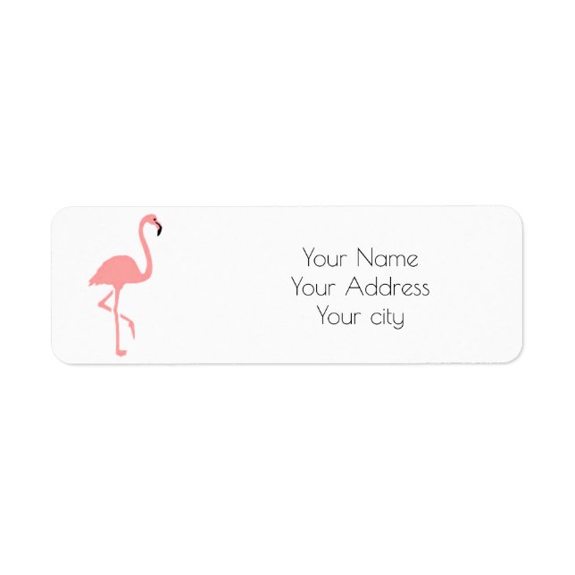 pink flamingo tropical return address label (Front)