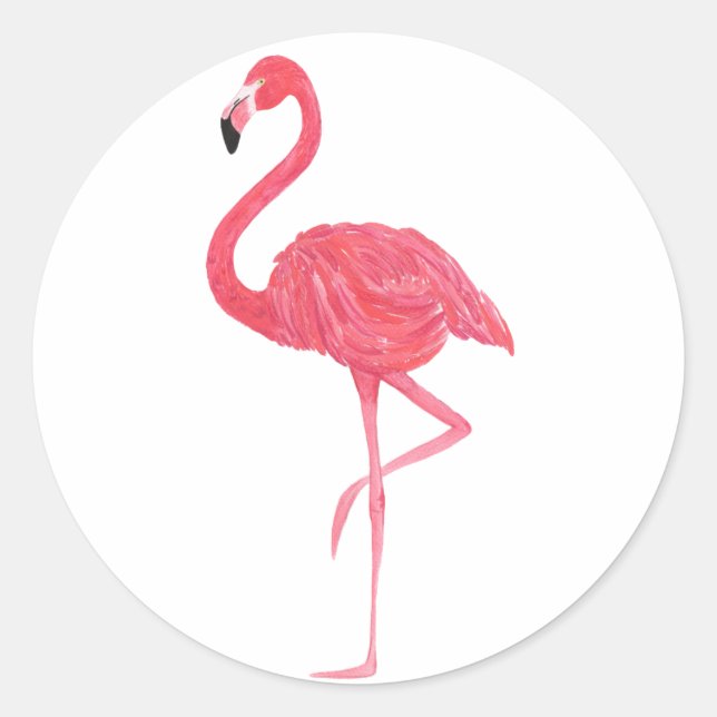 Pink Flamingo Tropical Stickers (Front)