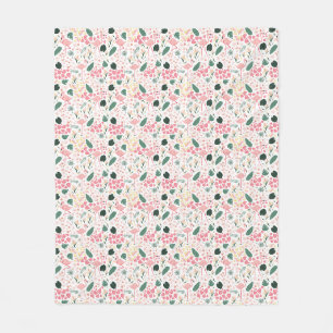Pink Flamingo Tropical Summer Fleece Blanket