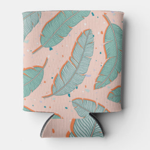 Pink flamingo tropical, summer vintage background. can cooler