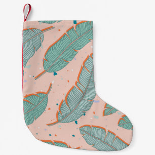 Pink flamingo tropical, summer vintage background. small christmas stocking