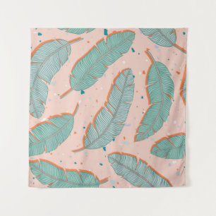 Pink flamingo tropical, summer vintage background. tapestry